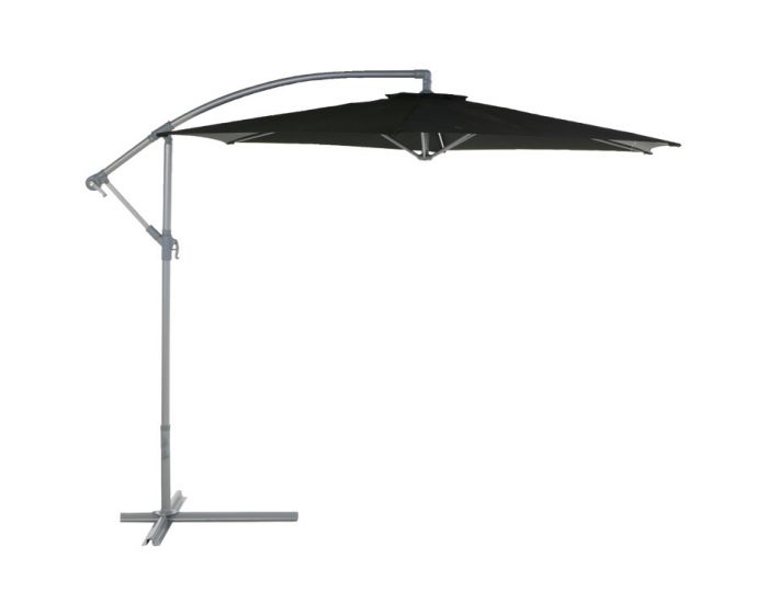 Politie media geld Zwevend parasol vrijhangend Ø300cm - Zwart