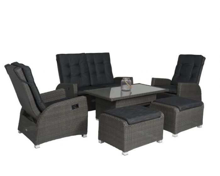 Wicker Relax Dining & Loungeset "Ludo" - Antraciet - Pure & Living | Heuts