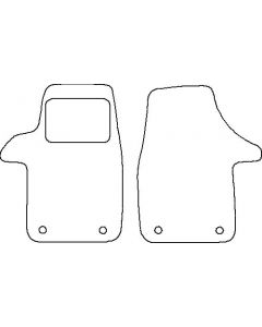 Mattenset Volkswagen Transporter T5 voor 2 delig + bev 2003 - 2015