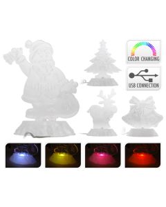 Kerstfiguur met LED op USB