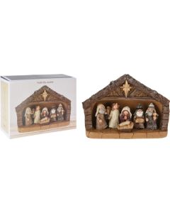 Kerststal 18 cm 7 delig