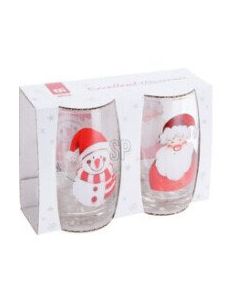 Kerst drinkglas kabouter 2-delig