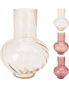 Vaas Glas Creme/Roze - 17x23 cm