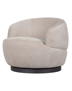 BePureHome Woolly Draaifauteuil Ribstof Naturel