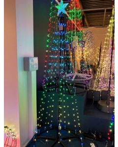 Spiraalboom 210 cm met 370 LED's RGB Zwart