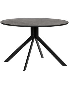 WOOOD Bruno Eettafel Rond Hout Zwart - Ø120 cm