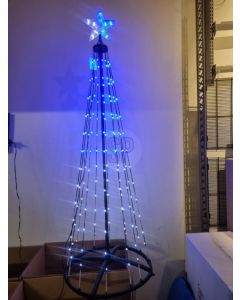 Spiraalboom 150 cm met 154 LED's RGB Zwart