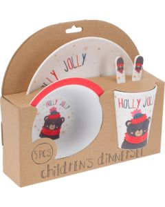 Kerst kinderservies Melamine 5-delig