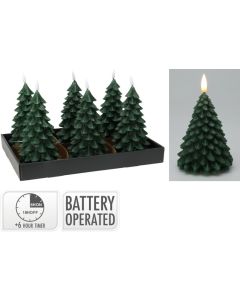 LED-kaars Kerstboom 19 cm Donkergroen