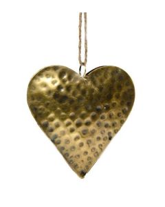 Hart goud hangdeco 10 cm