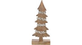 Kerstboom houtkleur parelstreng 31 cm hoog